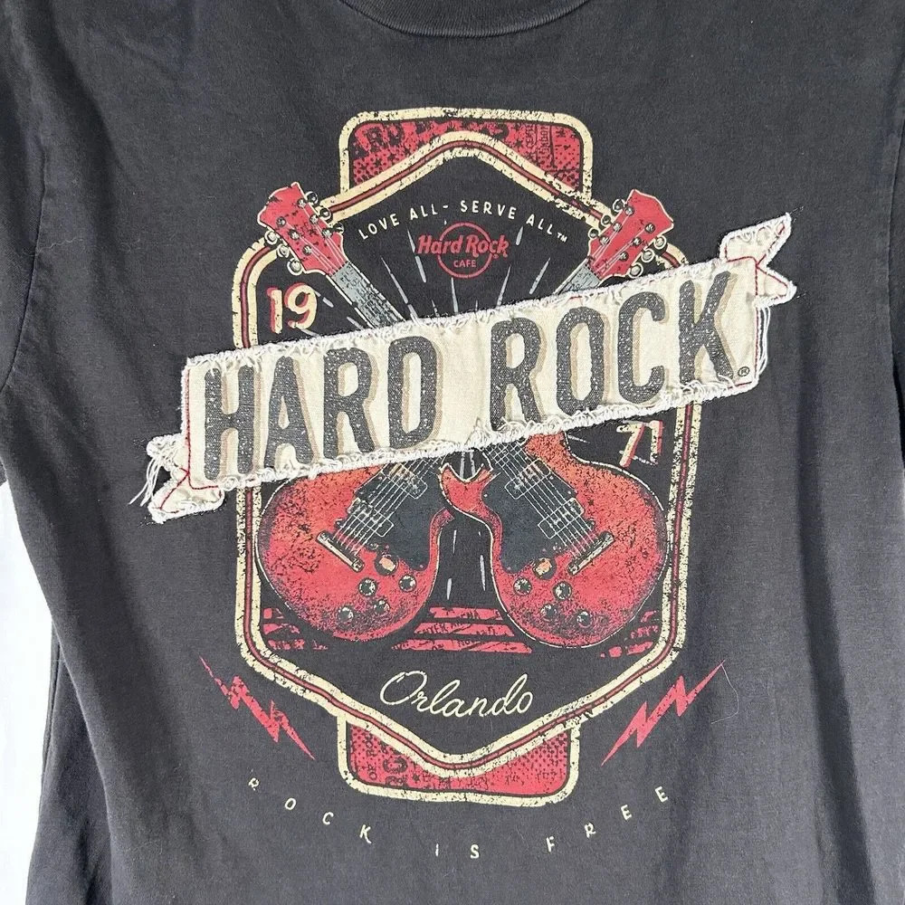 Hard Rock Shirt Unisex Small Black Orlando Short Sleeve Crew Neck - Picture 4 of 10